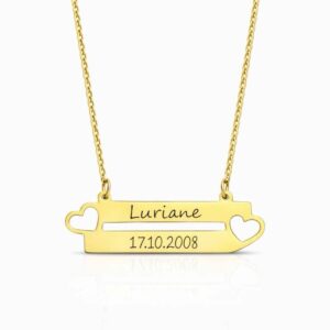 Colar Duplo Coração Personalizado em aço inoxidável