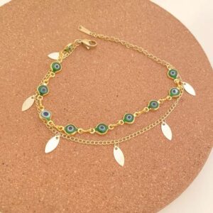 Pulseira em aço inoxidável Olho grego