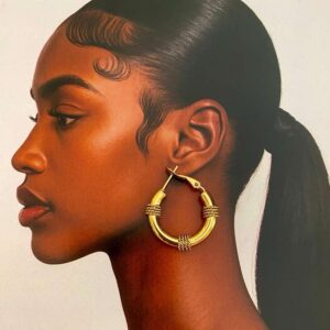 Brincos Argola em Aço Inoxidável Dourado com Detalhes Trançados