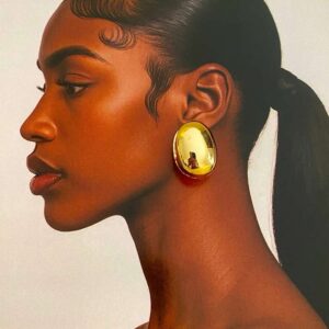 Brincos Oval em Aço Inoxidável