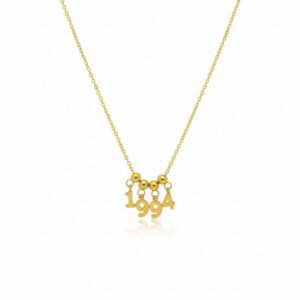 Colar Personalizado com Ano de aço inoxidável