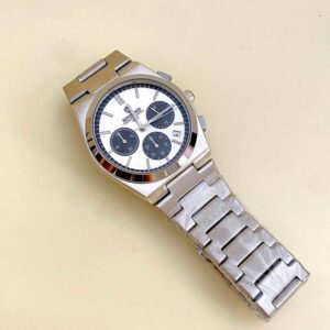 Relógio Masculino Esportivo em Aço Inoxidável – Mostrador Branco e Preto