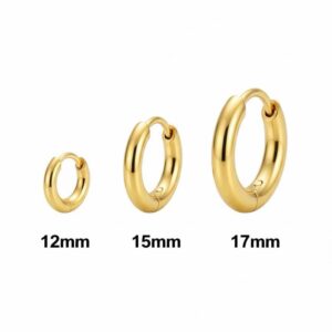 Brincos minimalistas 12,15 e 17mm
