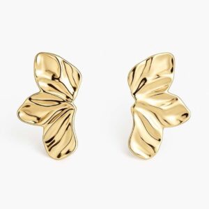 Brinco Borboleta Metalizada em Aço Inoxidável