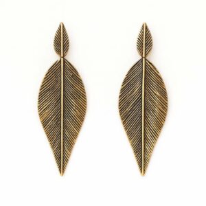 Brinco Folha Elegante em Aço Inoxidável – Dourado