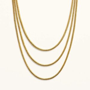 Colar Snake Multicamadas em Aço Inoxidável – Dourado
