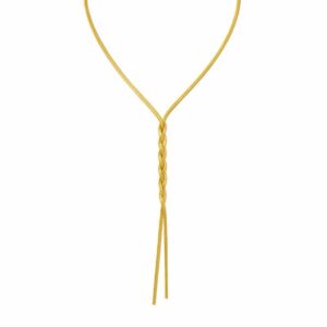 Colar Trançado Longo — Aço Inoxidável