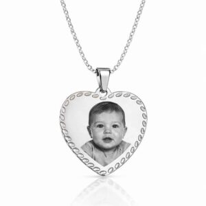 Colar Coração Personalizado com Foto em Aço Inoxidável
