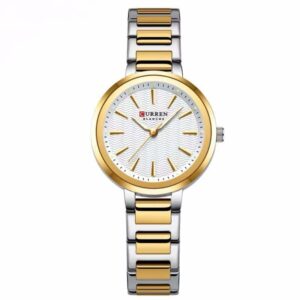 Relógio Feminino em Aço Inoxidável com  Marcadores Luminosos e Caixa