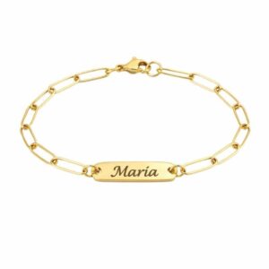 Pulseira Personalizada com Nome em Aço Inoxidável