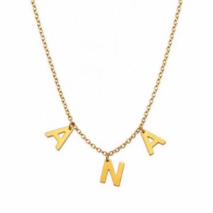 Colar Personalizado com Letras Penduradas em Aço Inoxidável